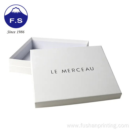 Hard Rigid Cardboard Box Matt White Gold Foil